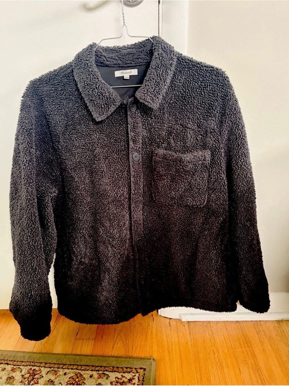 Madewell Fleece Shirt Jacket / “Black Coal” / Size M